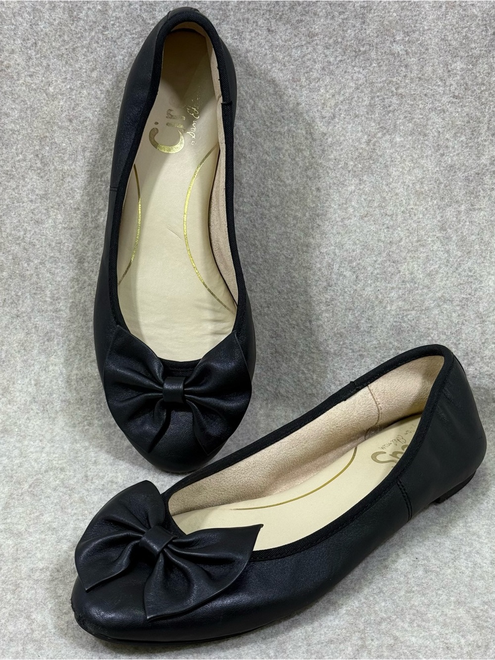 Circus by Sam Edelman Black Leather NY Carman Ballet Flats Womens Sz 6